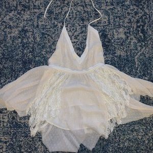 Buckle halter top.
